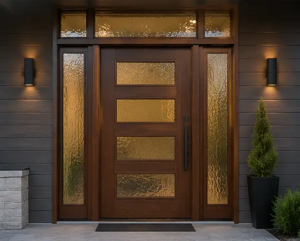 front door with glass